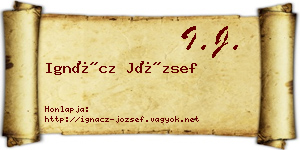 Ignácz József névjegykártya