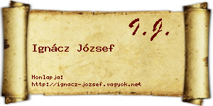 Ignácz József névjegykártya